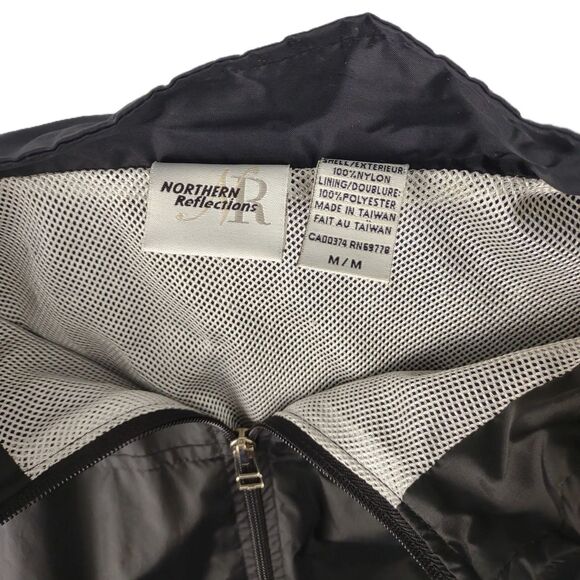 Vintage 90s Northern Reflections Black Windbreaker Jacket, Reflect Sport Sz M - Picture 2 of 7